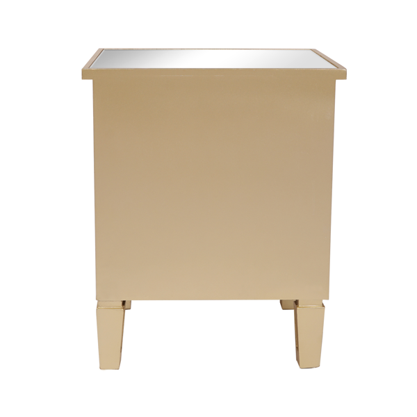 2抽密度板贴镜面床头柜 50*40*61cm 玫瑰金+银色-3