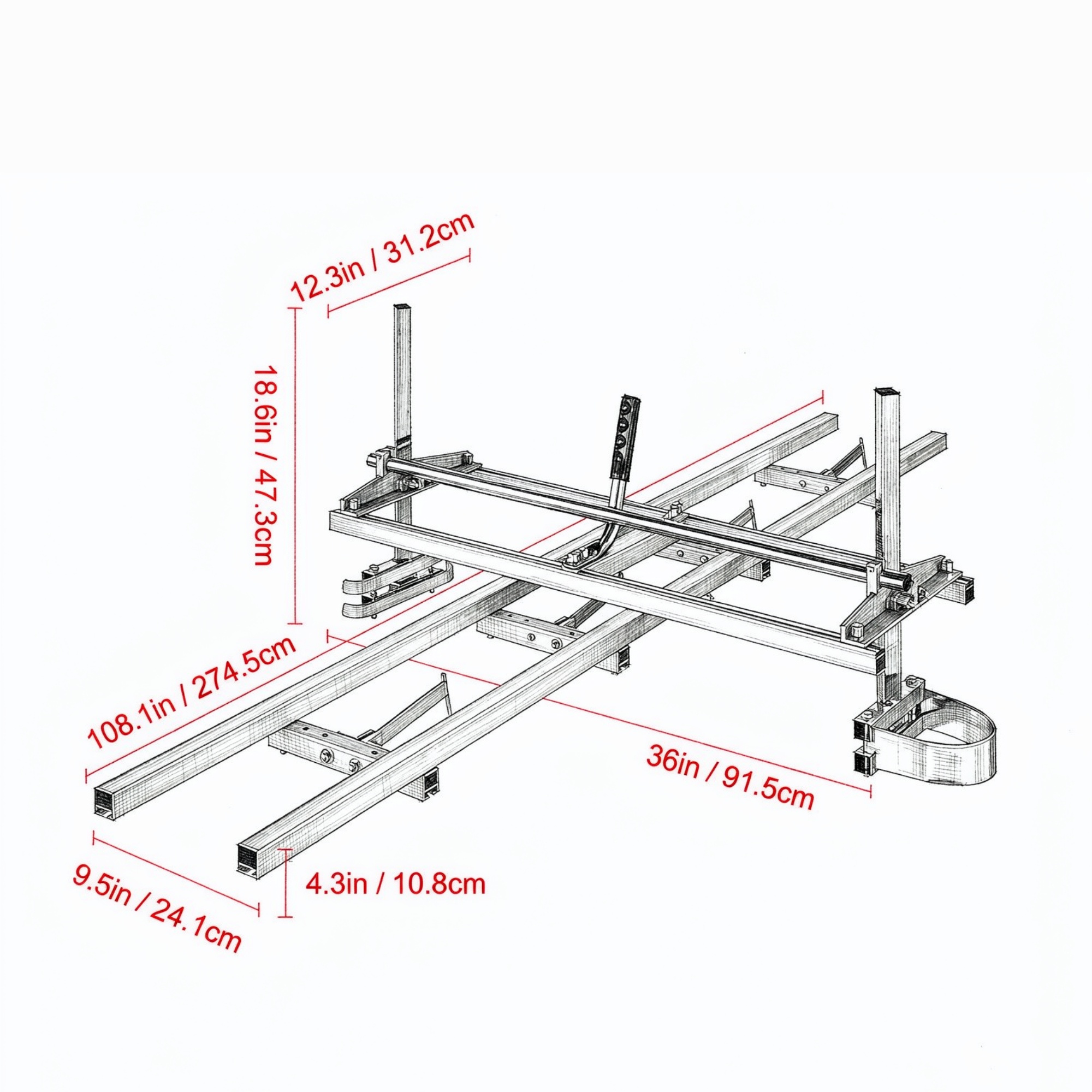 Chainsaw Mill & Rail Guide System, Portable Sawmill with 14″-36″ Guide Bar, 9ft Aluminum Milling Rail view 3
