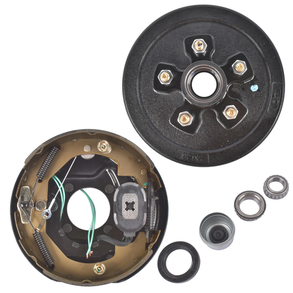 A3 车桥配件 5 on 4.5" Trailer Brake Hub Drum Assembly 10x2-1/4" for 3500 lbs Axle Left-4