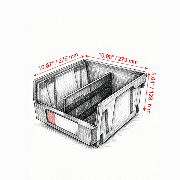 6件套11英寸x 11英寸x 5英寸塑料储物箱，悬挂式可堆叠收纳箱，用于壁橱、厨房、办公室和餐具室的重型堆叠容器，蓝色/红色-3