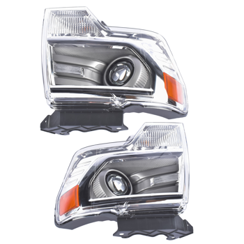 汽车大灯 Pair Left & Right HID/Xenon Chrome Headlight Replacement for 2013-2014 Ford F150 FO2518120