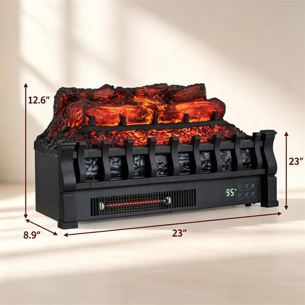 智能电壁炉插入式加热器，1500W 5120 BTU红外石英壁炉原木套装，带Alexa和谷歌助手应用程序控制，5种火焰颜色可调，适用于室内供暖-9