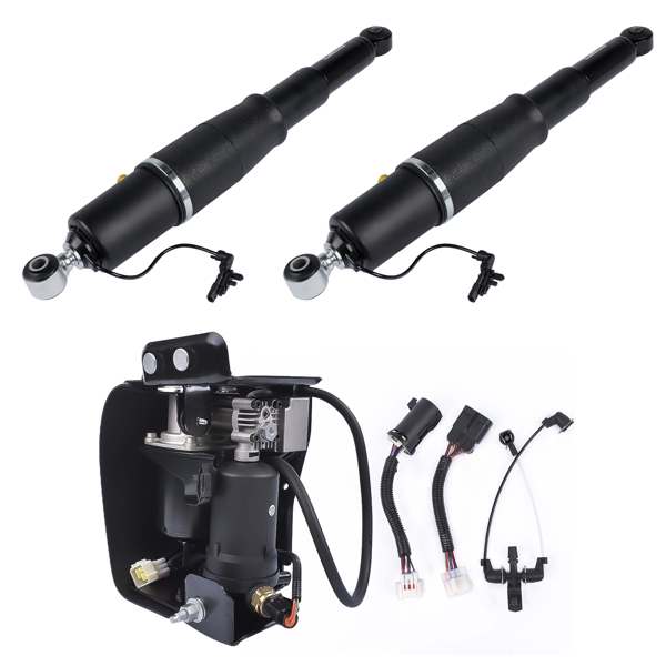 空气悬挂减震器 2Pcs Rear Air Suspension Shock and Compressor Pump Fit for Cadillac Escalade Chevrolet Avalanche Suburban 1500 Tahoe GMC Yukon 2001-2013 25979391 19300046 19299545-3