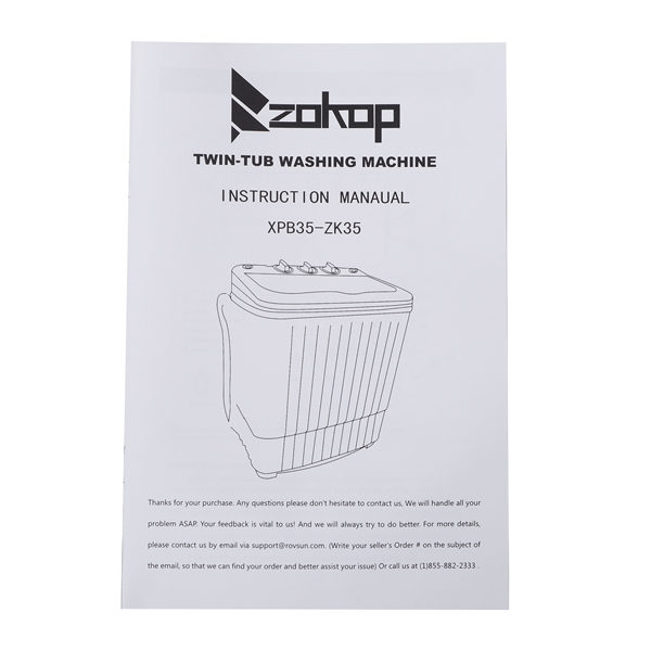 美规 XPB35-ZK35 14.3Lbs 洗衣机 110V 360 双桶 塑料 灰色盖板 半自动-23