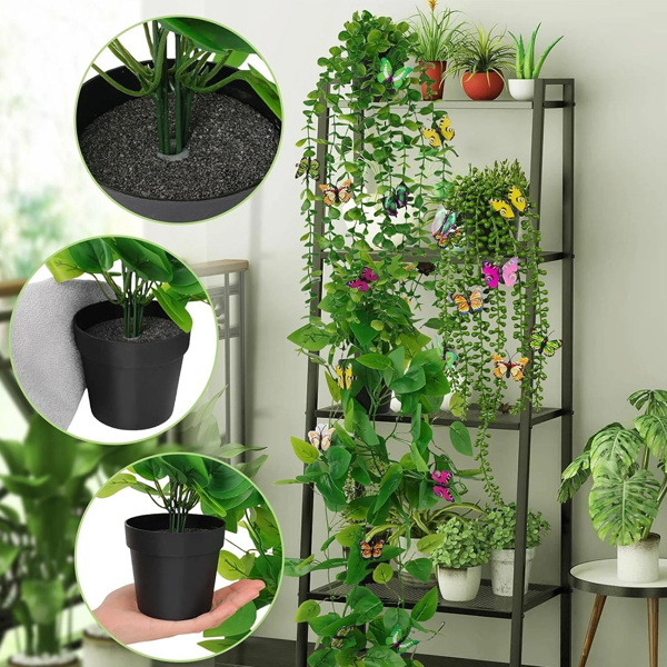 UK4件装盆栽仿真悬挂植物室内假蔓生植物家居房间（曼陀罗尤加利长波斯绿萝）-7