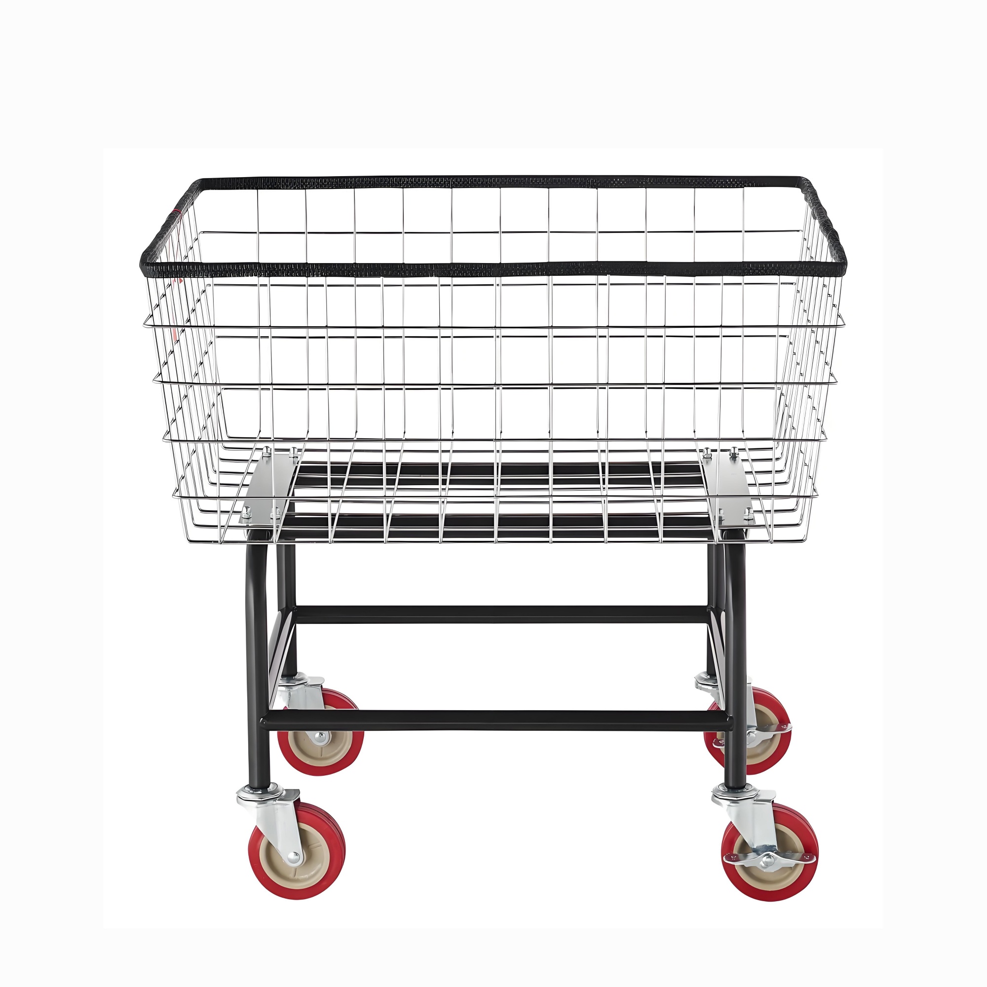Wire Laundry Cart, 2.8 Bushel Wire Laundry Basket with Wheels