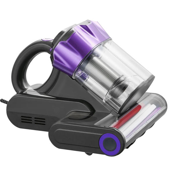 550W床垫吸尘器，18Kpa强力吸力，双集尘箱，HEPA过滤器和加热，超声波技术和清洁灯，床和沙发用手持绳索，灰色-2