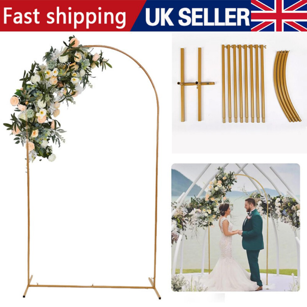 2M Wedding Arch Door Backdrop Stand Flower Display Frame Backdrop Metal Rack-10