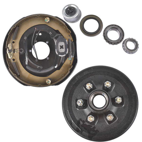 A3 车桥配件 6 on 5.5" Trailer Brake Hub Drum Assembly 12x2" for 5200-6000 lbs Axle Right-6