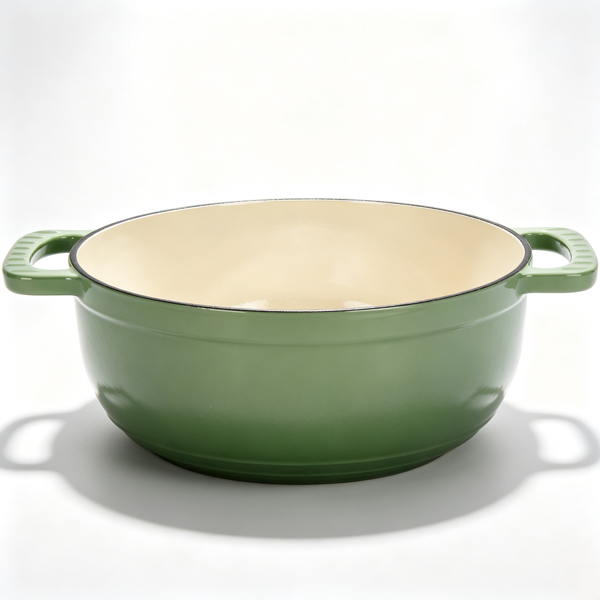 铸铁 6QT 烹饪锅具 渐变绿 含两个硅胶手套 珐琅锅-2