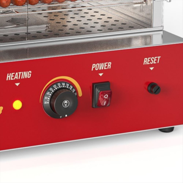 美规 NB-RGG-002 110V 500W 热狗机 不锈钢色 不锈钢 双层30L 带蒸汽加热保温  热狗柜-7