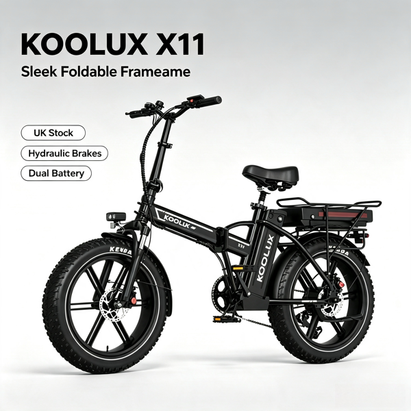 KOOLUX X11 750W 双电池折叠电动自行车 20×4.0 建大胖胎液压碟刹长续航电助力车 英国仓现货-2