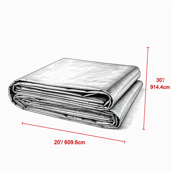 20x30FT重型防水防水油布，10 Mil，塑料聚乙烯防水布盖，抗紫外线撕裂和耐高温，带加强垫圈的多用途室外防水油布-3