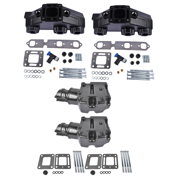 排气歧管 4x Manifold Riser Combo Kit Fit for MerCruiser 85–02 MerCruiser 175 44354A13 99746A8-4