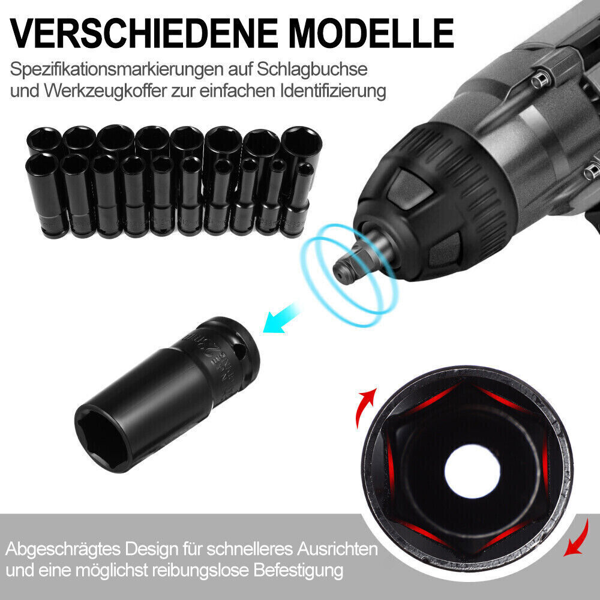 20pcs冲击套筒工具套装1/2英寸公制8-32mm-9