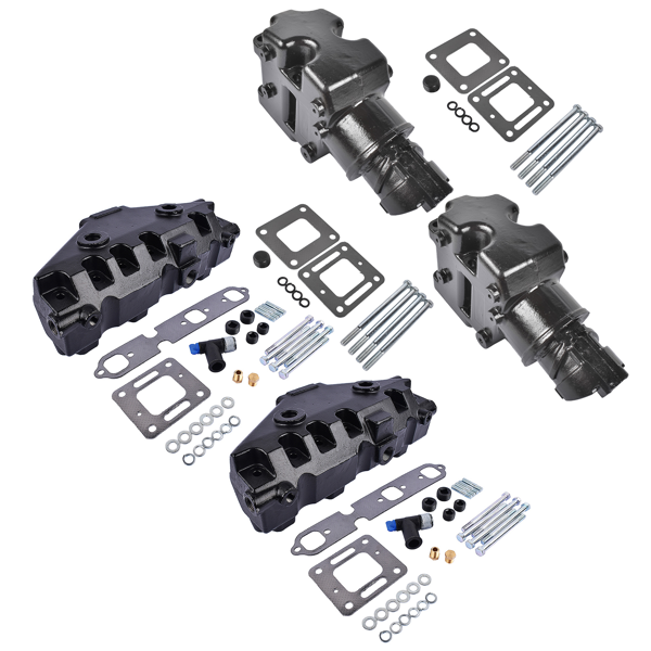 排气歧管 4x Manifold Riser Combo Kit Fit for MerCruiser 85–02 MerCruiser 175 44354A13 99746A8-8