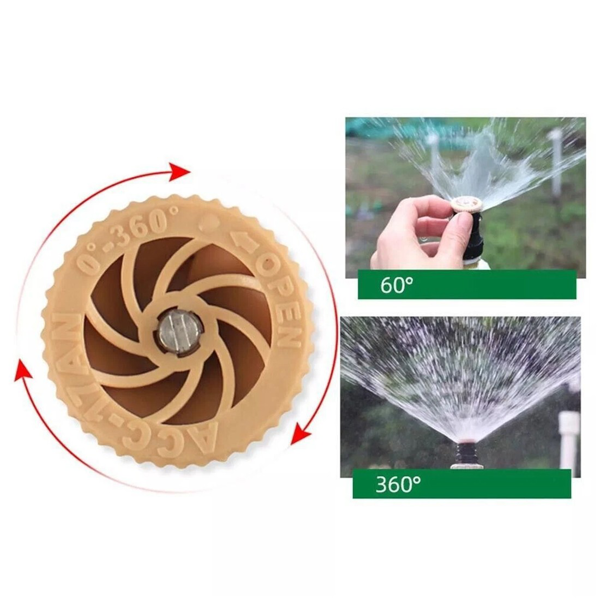 8PCS黄色 360°花园自动浇水喷头/喷头地插套装-7