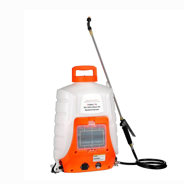 电池供电的背负式喷雾器，0-90PSI可调压力，12V 8Ah电池，8个喷嘴和2个魔杖，宽口盖，用于除草和清洁-2