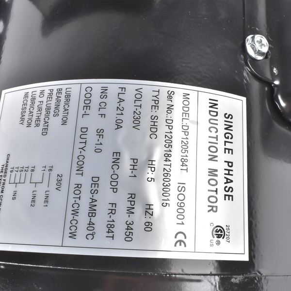 空气压缩机电机 New 5HP Single Phase Electric Motor Air Compressor Duty 184T Frame 3500 RPM-10