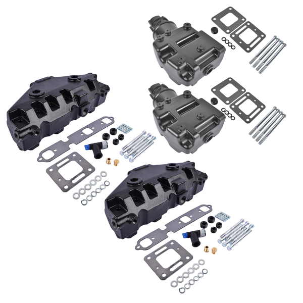 排气歧管 4x Manifold Riser Combo Kit Fit for MerCruiser 85–02 MerCruiser 175 44354A13 99746A8-7