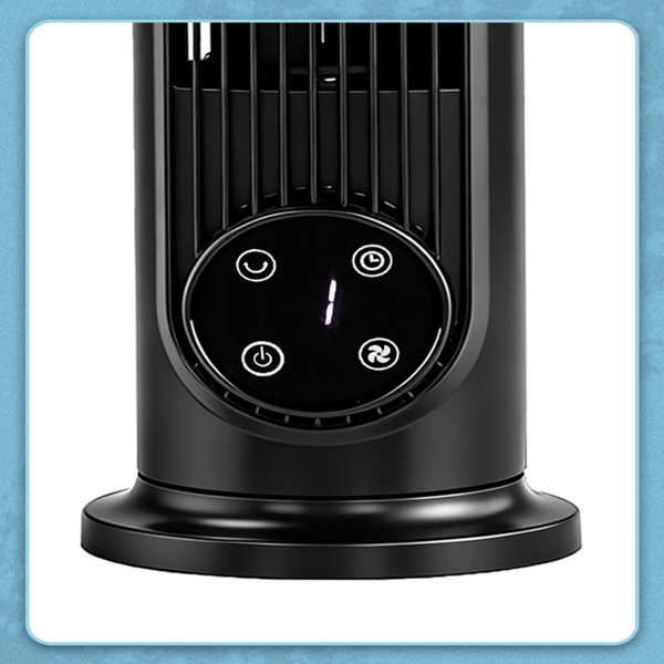 美规 RTW-CR 塔扇 110V 25W 16英寸 迷你柱形塔扇 触控 带遥控  塑料机身 铜电机 黑色 家用 3档 可摇头 9小时定时 落地壁挂两用款-3