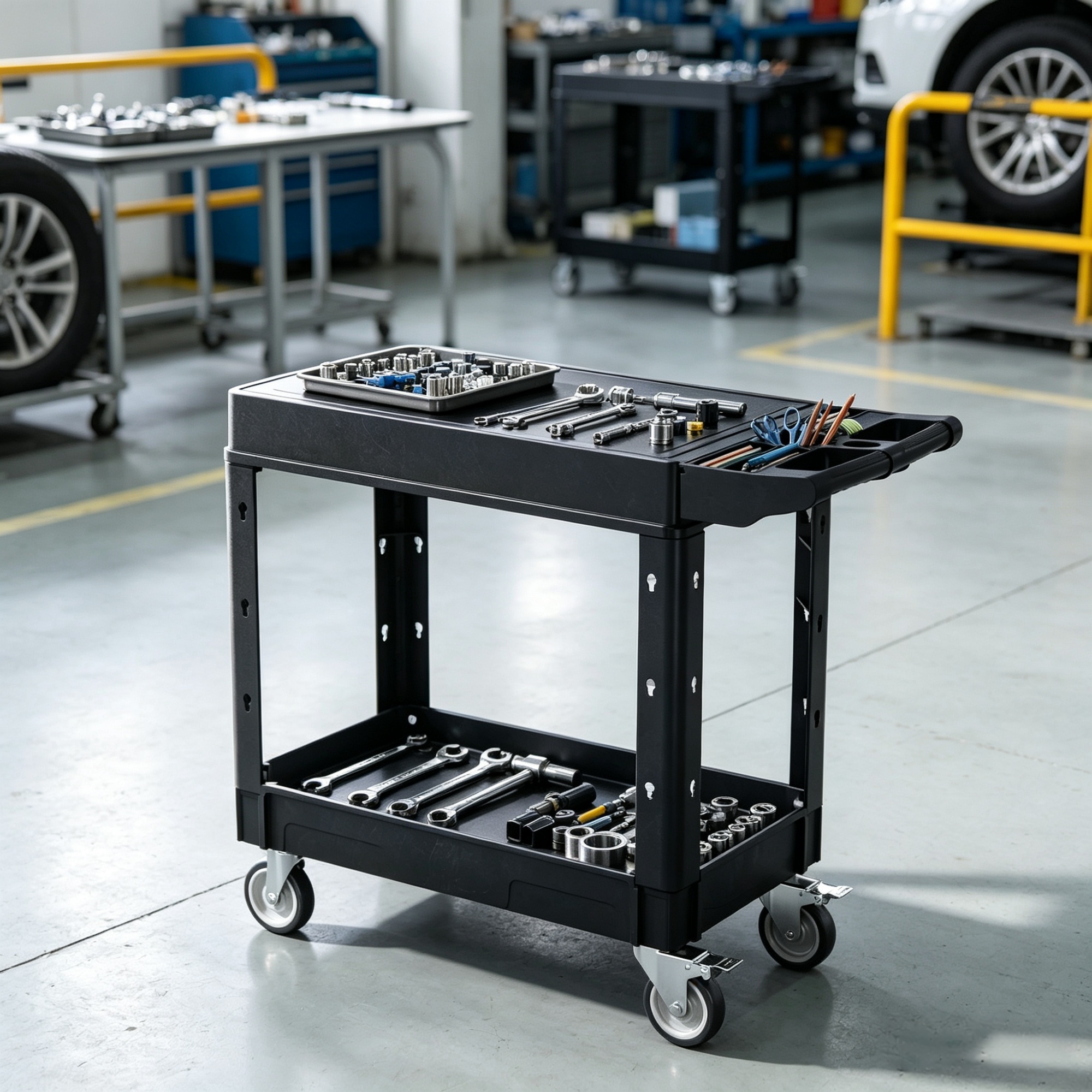 550 lb Two-Shelf Workshop Utility Cart view 2