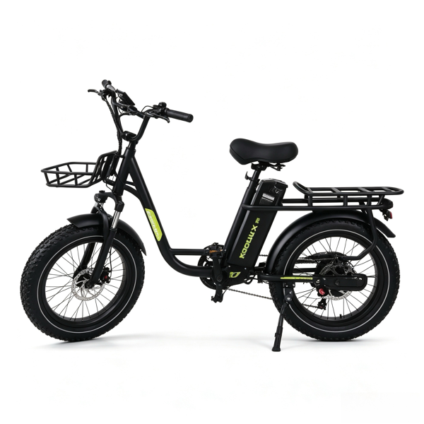 英国仓现货 Koolux X7 胖胎电动自行车 750W 峰值电机 建大轮胎 液压刹车 48V 20Ah 长续航 黑色电助力单车-1