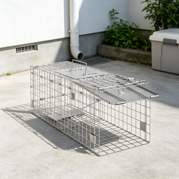 24“x 8”x 8“动物笼陷阱，带把手的折叠设计，适用于兔子、流浪猫、松鼠和浣熊-4