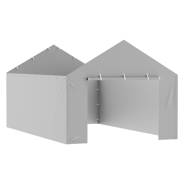 12 x 20英尺车棚更换侧墙，重型防水防紫外线车库帐篷篷布，带球包（不包括顶部和框架）-2