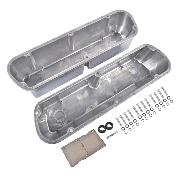 气门室盖 Set of 2 Tall Valve Covers Ball‑Milled Polished Replacement for Ford SBF 260‑351W Engines-5