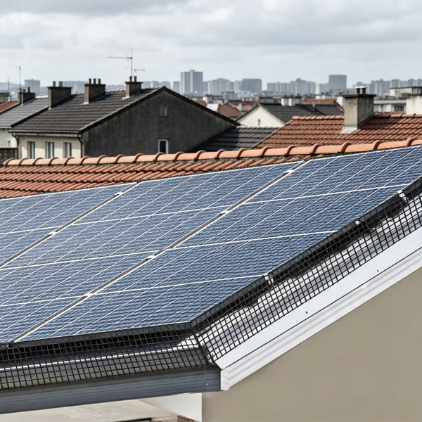 8英寸x 100英尺太阳能电池板防鸟套件，防锈PVC涂层动物防护网，带100个铝制紧固件-5