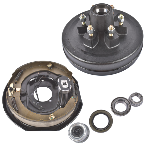 A3 车桥配件 6 on 5.5" Trailer Brake Hub Drum Assembly 12x2" for 5200-6000 lbs Axle Right-8
