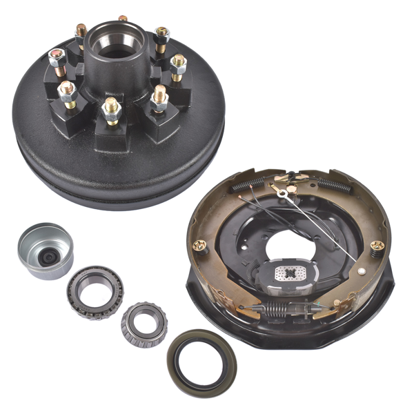 A3 车桥配件 8 on 6.5" Trailer Brake Hub Drum Assembly 12x2" for 7000-8000 lbs Axle Left-5