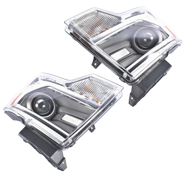 汽车大灯 Pair Left & Right HID/Xenon Chrome Headlight Replacement for 2013-2014 Ford F150 FO2518120-2