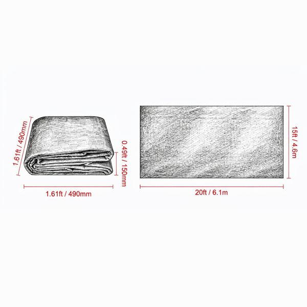 15x20FT无纺布4OZ，用于景观美化的重型景观织物，杂草屏障和法式排水织物，花园地面覆盖物-2