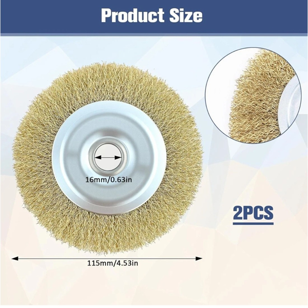 2PCS115*16mm钢丝轮/抛光机钢丝刷/适用于Ryobi RAC814替换钢丝轮刷-10