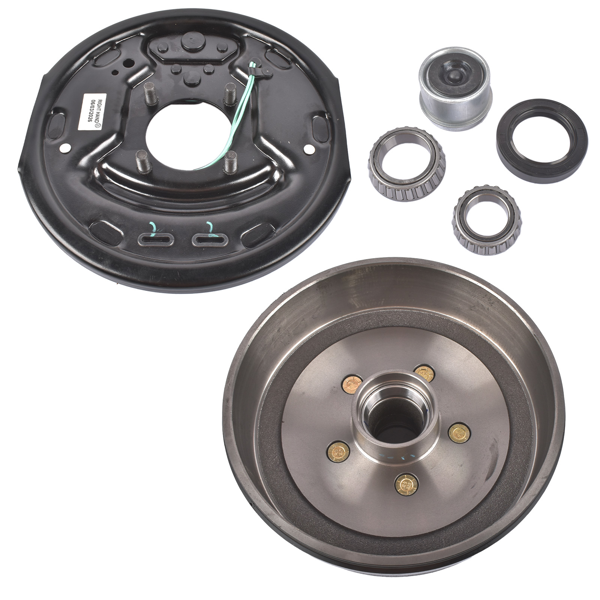 A3 车桥配件 5 on 4.5" Trailer Brake Hub Drum Assembly 10x2-1/4" for 3500 lbs Axle Right-4