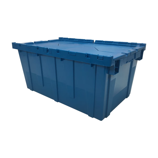 uBoxes 翻盖一体式塑料收纳周转箱，尺寸 27×17×12 英寸-2