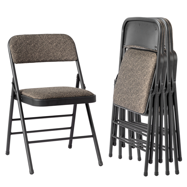 4pcs 会展椅 黑色花面 软包折叠椅 46*48*76cm 磨砂铁管-7