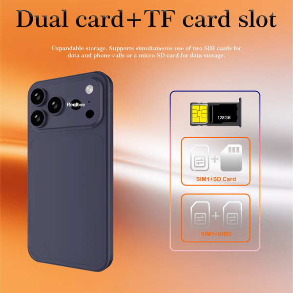 17 解锁版手机，5.3英寸高清屏，4+128GB，5G迷你手机，Android 14智能手机，5000mAh电池/双卡/面部解锁/GPS，品质优良-7