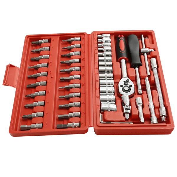 46件套扳手工具红色-11