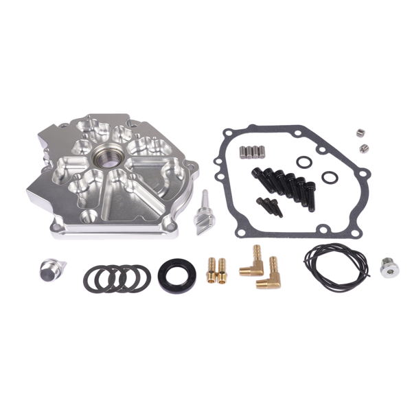 发动机侧盖 Silver Dual Bearing Billet Side Cover Replacement for GX200/Clone 196 Predator Hemi Ghost-4