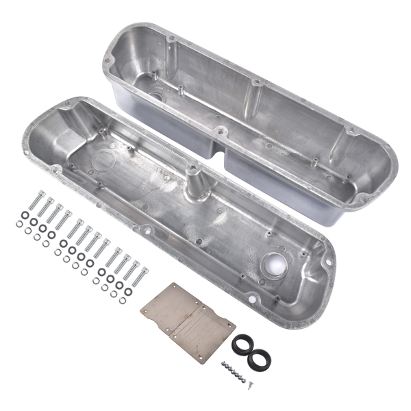 气门室盖 Set of 2 Tall Valve Covers Ball‑Milled Polished Replacement for Ford SBF 260‑351W Engines-2
