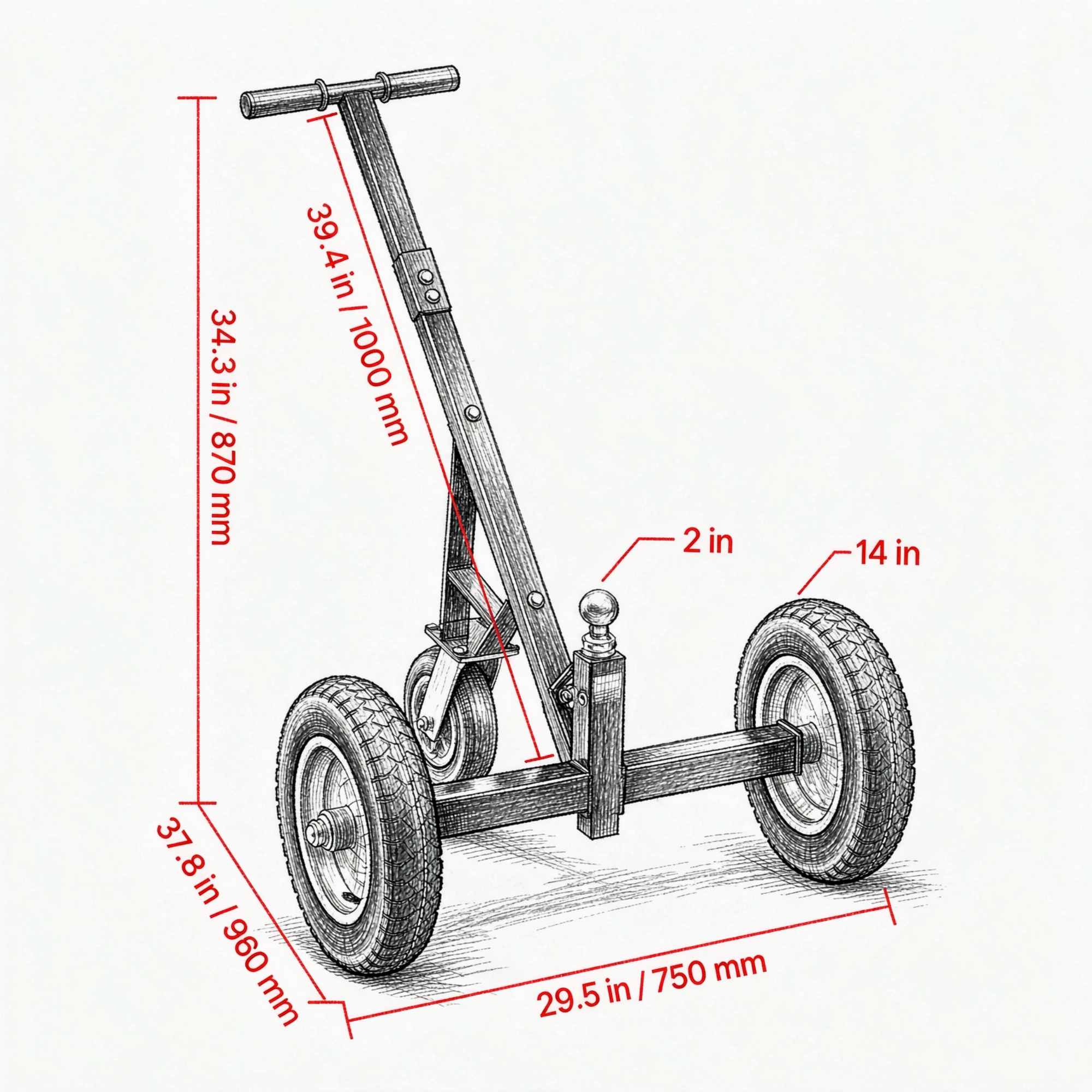 Trailer Dolly 1000 lbs Tongue Weight Capacity view 3