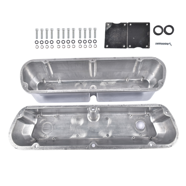 气门室盖 Set of 2 Tall Valve Covers Ball‑Milled Polished Replacement for Ford SBF 260‑351W Engines-4