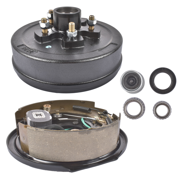 A3 车桥配件 5 on 4.5" Trailer Brake Hub Drum Assembly 10x2-1/4" for 3500 lbs Axle Right-1