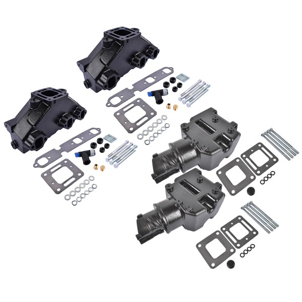 排气歧管 4x Manifold Riser Combo Kit Fit for MerCruiser 85–02 MerCruiser 175 44354A13 99746A8-1