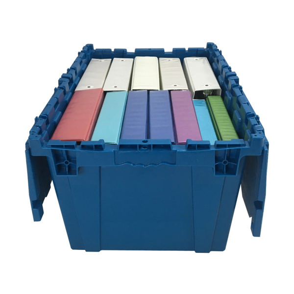 uBoxes 翻盖一体式塑料收纳周转箱，尺寸 27×17×12 英寸-5