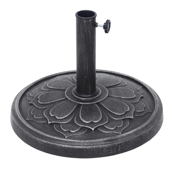 27 磅莲花造型遮阳伞底座，户外商用伞支架，古银色-1