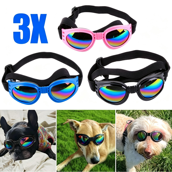 3副宠物狗护目镜 适合小型至中型犬用太阳镜 3色 (美国站点物流仅支持发USPS，TK/TEMU仅自提)-7